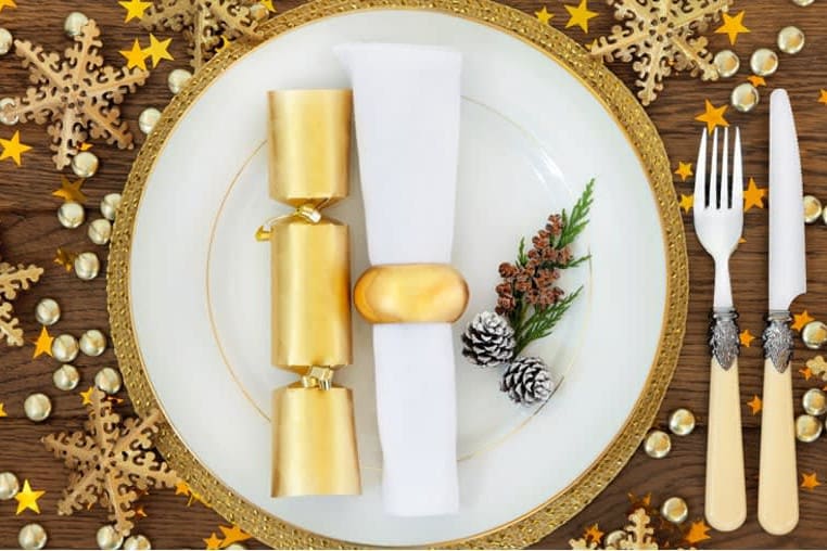Festive dinner place setting
